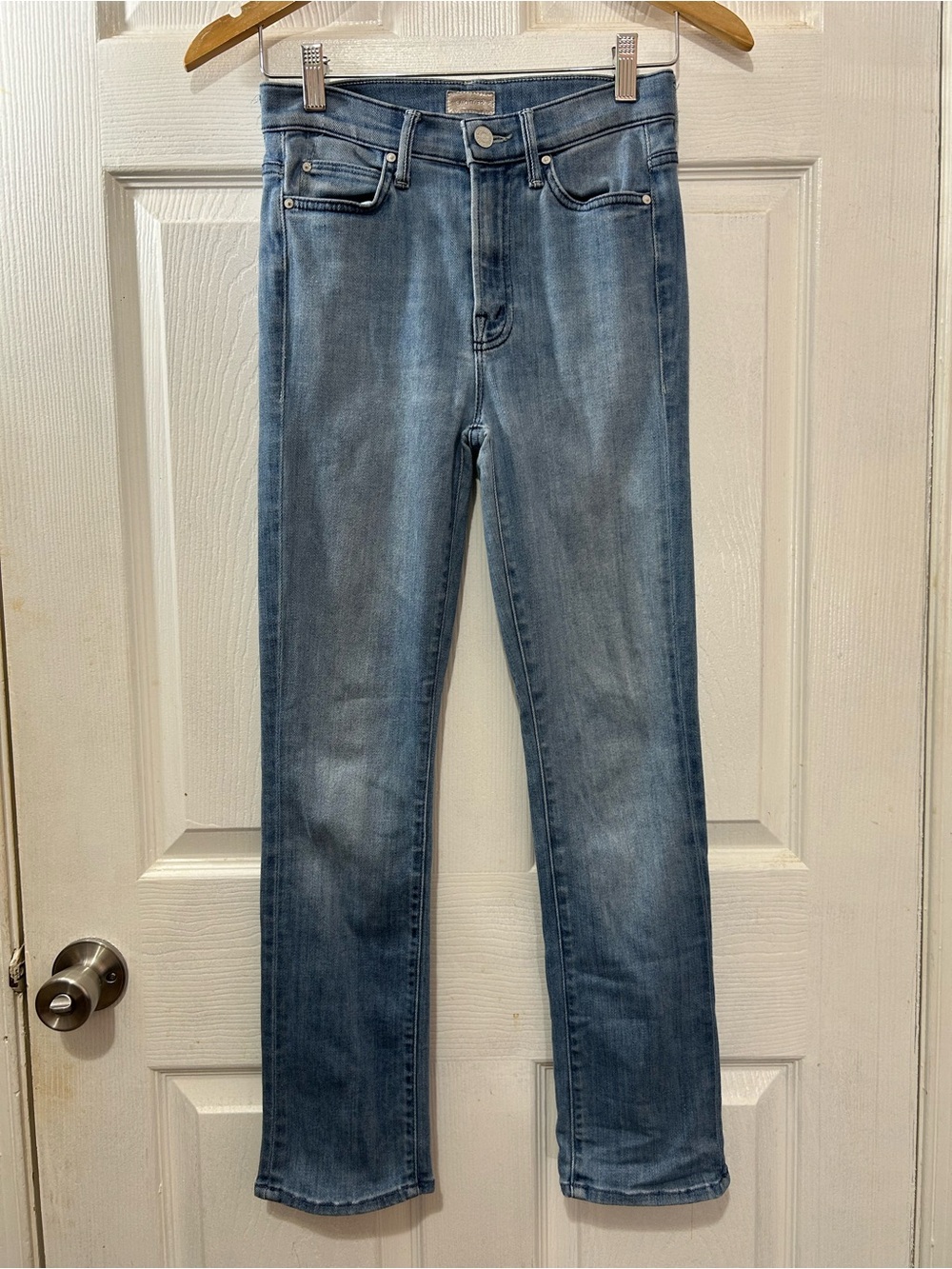 MOTHER High Waisted Rascal Ankle Skinny Jeans Crack The Whip Wash Size 25